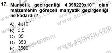 Elektrik Makinaları Dersi 2012 - 2013 Yılı (Vize) Ara Sınav Soruları 17. Soru