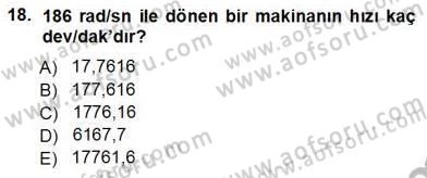 Elektrik Makinaları Dersi 2012 - 2013 Yılı (Vize) Ara Sınav Soruları 18. Soru
