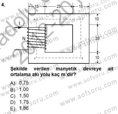 Elektrik Makinaları Dersi 2012 - 2013 Yılı (Vize) Ara Sınav Soruları 4. Soru