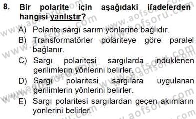 Elektrik Makinaları Dersi 2012 - 2013 Yılı (Vize) Ara Sınav Soruları 8. Soru