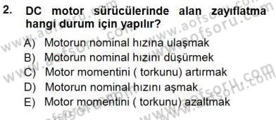 Elektrik Makinaları Dersi 2012 - 2013 Yılı (Final) Dönem Sonu Sınav Soruları 2. Soru