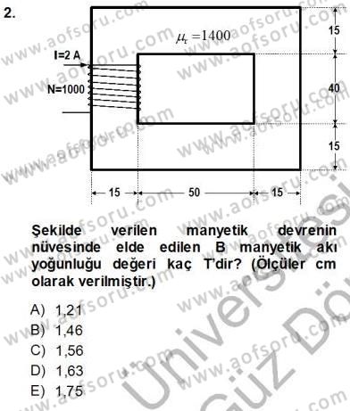 Elektrik Makinaları Dersi 2013 - 2014 Yılı (Vize) Ara Sınav Soruları 2. Soru