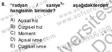 Elektrik Makinaları Dersi 2013 - 2014 Yılı (Vize) Ara Sınav Soruları 8. Soru