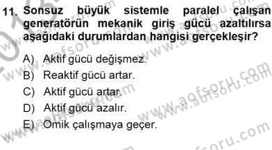 Elektrik Makinaları Dersi 2013 - 2014 Yılı (Final) Dönem Sonu Sınav Soruları 11. Soru