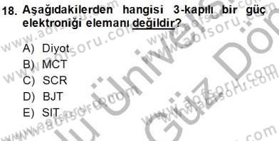 Elektrik Makinaları Dersi 2013 - 2014 Yılı (Final) Dönem Sonu Sınav Soruları 18. Soru