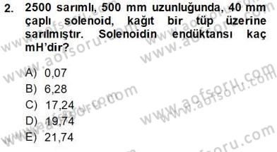 Elektrik Makinaları Dersi 2013 - 2014 Yılı (Final) Dönem Sonu Sınav Soruları 2. Soru