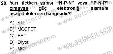 Elektrik Makinaları Dersi 2013 - 2014 Yılı Tek Ders Sınav Soruları 20. Soru