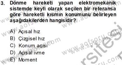 Elektrik Makinaları Dersi 2013 - 2014 Yılı Tek Ders Sınav Soruları 3. Soru