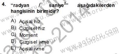 Elektrik Makinaları Dersi 2013 - 2014 Yılı Tek Ders Sınav Soruları 4. Soru