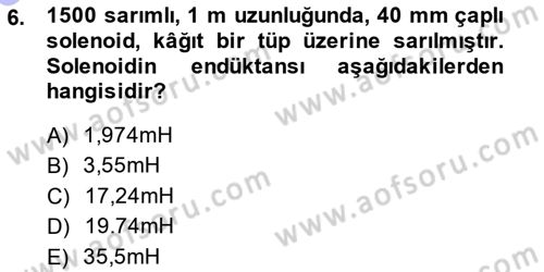 Elektrik Makinaları Dersi 2014 - 2015 Yılı (Vize) Ara Sınav Soruları 6. Soru