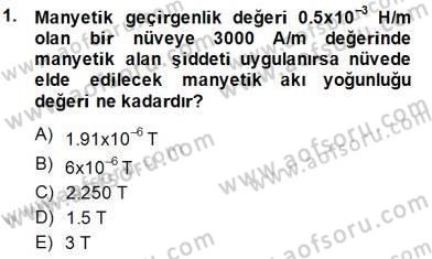 Elektrik Makinaları Dersi 2014 - 2015 Yılı (Final) Dönem Sonu Sınav Soruları 1. Soru