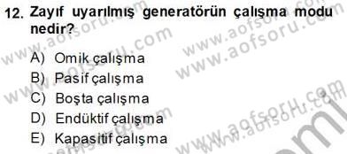 Elektrik Makinaları Dersi 2014 - 2015 Yılı (Final) Dönem Sonu Sınav Soruları 12. Soru