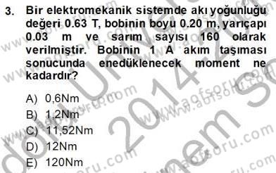 Elektrik Makinaları Dersi 2014 - 2015 Yılı (Final) Dönem Sonu Sınav Soruları 3. Soru