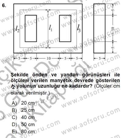 Elektrik Makinaları Dersi 2015 - 2016 Yılı (Vize) Ara Sınav Soruları 6. Soru