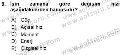 Elektrik Makinaları Dersi 2015 - 2016 Yılı (Vize) Ara Sınav Soruları 9. Soru