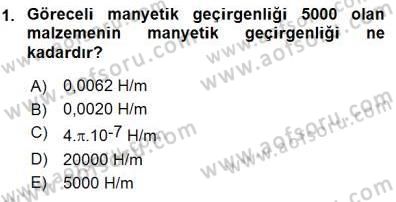 Elektrik Makinaları Dersi 2015 - 2016 Yılı (Final) Dönem Sonu Sınav Soruları 1. Soru