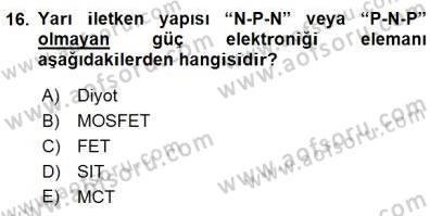 Elektrik Makinaları Dersi 2015 - 2016 Yılı (Final) Dönem Sonu Sınav Soruları 16. Soru