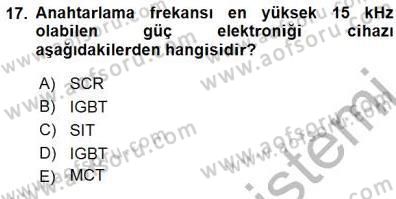 Elektrik Makinaları Dersi 2015 - 2016 Yılı (Final) Dönem Sonu Sınav Soruları 17. Soru
