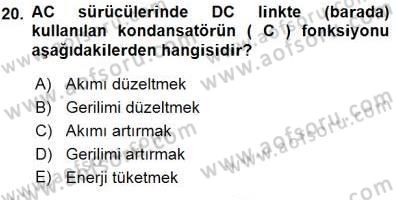 Elektrik Makinaları Dersi 2015 - 2016 Yılı (Final) Dönem Sonu Sınav Soruları 20. Soru