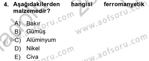 Elektrik Makinaları Dersi 2016 - 2017 Yılı 3 Ders Sınav Soruları 4. Soru