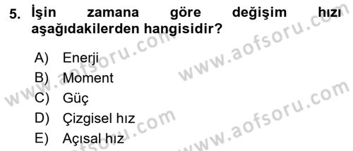 Elektrik Makinaları Dersi 2016 - 2017 Yılı 3 Ders Sınav Soruları 5. Soru