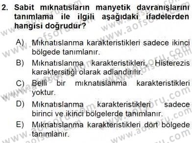 Elektrik Makinaları Dersi 2016 - 2017 Yılı (Vize) Ara Sınav Soruları 2. Soru