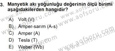 Elektrik Makinaları Dersi 2016 - 2017 Yılı (Vize) Ara Sınav Soruları 3. Soru