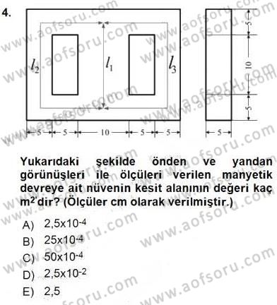Elektrik Makinaları Dersi 2016 - 2017 Yılı (Vize) Ara Sınav Soruları 4. Soru