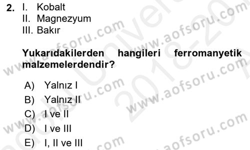 Elektrik Makinaları Dersi 2018 - 2019 Yılı (Vize) Ara Sınav Soruları 2. Soru