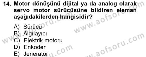Elektrik Bakım, Arıza Bulma ve Güvenlik Dersi 2012 - 2013 Yılı (Vize) Ara Sınav Soruları 14. Soru