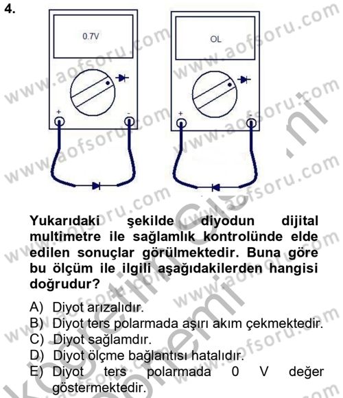 Elektrik Bakım, Arıza Bulma ve Güvenlik Dersi 2012 - 2013 Yılı (Vize) Ara Sınav Soruları 4. Soru