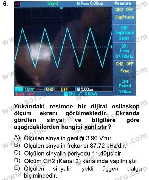 Elektrik Bakım, Arıza Bulma ve Güvenlik Dersi 2012 - 2013 Yılı (Vize) Ara Sınav Soruları 6. Soru