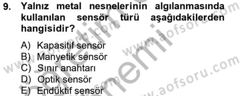 Elektrik Bakım, Arıza Bulma ve Güvenlik Dersi 2012 - 2013 Yılı (Vize) Ara Sınav Soruları 9. Soru