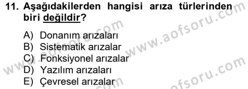 Elektrik Bakım, Arıza Bulma ve Güvenlik Dersi 2012 - 2013 Yılı (Final) Dönem Sonu Sınav Soruları 11. Soru