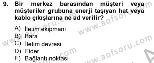 Elektrik Bakım, Arıza Bulma ve Güvenlik Dersi 2012 - 2013 Yılı (Final) Dönem Sonu Sınav Soruları 9. Soru