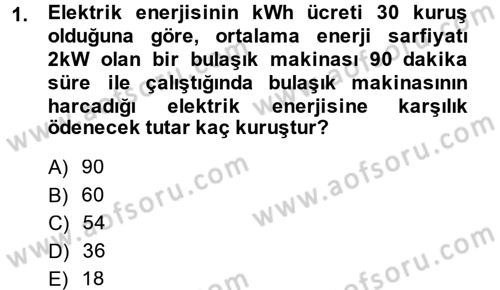Elektrik Bakım, Arıza Bulma ve Güvenlik Dersi 2013 - 2014 Yılı (Vize) Ara Sınav Soruları 1. Soru