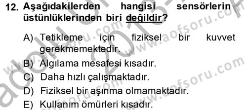 Elektrik Bakım, Arıza Bulma ve Güvenlik Dersi 2013 - 2014 Yılı (Vize) Ara Sınav Soruları 12. Soru