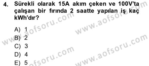 Elektrik Bakım, Arıza Bulma ve Güvenlik Dersi 2013 - 2014 Yılı (Vize) Ara Sınav Soruları 4. Soru