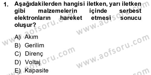 Elektrik Bakım, Arıza Bulma ve Güvenlik Dersi 2013 - 2014 Yılı (Final) Dönem Sonu Sınav Soruları 1. Soru