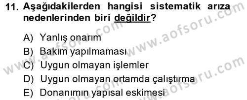 Elektrik Bakım, Arıza Bulma ve Güvenlik Dersi 2013 - 2014 Yılı (Final) Dönem Sonu Sınav Soruları 11. Soru