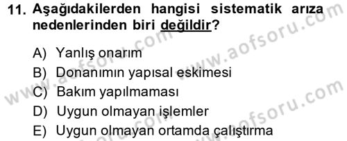 Elektrik Bakım, Arıza Bulma ve Güvenlik Dersi 2013 - 2014 Yılı Tek Ders Sınav Soruları 11. Soru