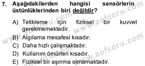 Elektrik Bakım, Arıza Bulma ve Güvenlik Dersi 2013 - 2014 Yılı Tek Ders Sınav Soruları 7. Soru