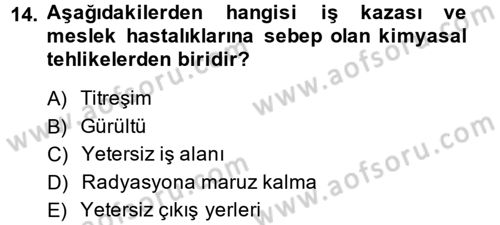 Elektrik Bakım, Arıza Bulma ve Güvenlik Dersi 2014 - 2015 Yılı (Final) Dönem Sonu Sınav Soruları 14. Soru
