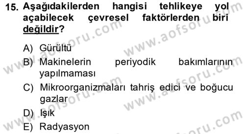Elektrik Bakım, Arıza Bulma ve Güvenlik Dersi 2014 - 2015 Yılı (Final) Dönem Sonu Sınav Soruları 15. Soru