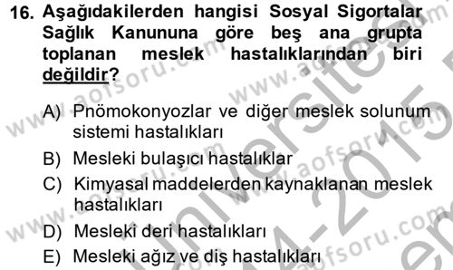 Elektrik Bakım, Arıza Bulma ve Güvenlik Dersi 2014 - 2015 Yılı (Final) Dönem Sonu Sınav Soruları 16. Soru