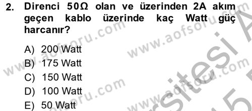 Elektrik Bakım, Arıza Bulma ve Güvenlik Dersi 2014 - 2015 Yılı (Final) Dönem Sonu Sınav Soruları 2. Soru