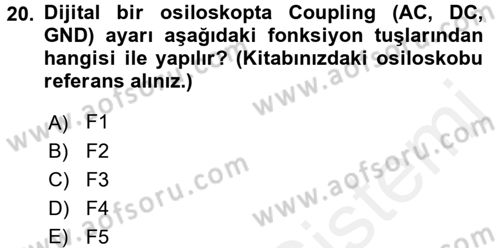 Elektrik Bakım, Arıza Bulma ve Güvenlik Dersi 2015 - 2016 Yılı (Vize) Ara Sınav Soruları 20. Soru