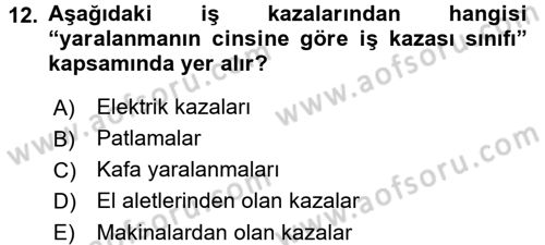 Elektrik Bakım, Arıza Bulma ve Güvenlik Dersi 2015 - 2016 Yılı (Final) Dönem Sonu Sınav Soruları 12. Soru