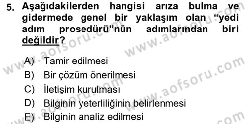 Elektrik Bakım, Arıza Bulma ve Güvenlik Dersi 2015 - 2016 Yılı (Final) Dönem Sonu Sınav Soruları 5. Soru