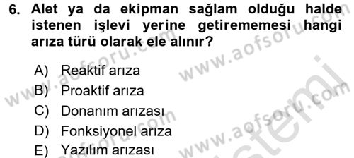 Elektrik Bakım, Arıza Bulma ve Güvenlik Dersi 2015 - 2016 Yılı (Final) Dönem Sonu Sınav Soruları 6. Soru